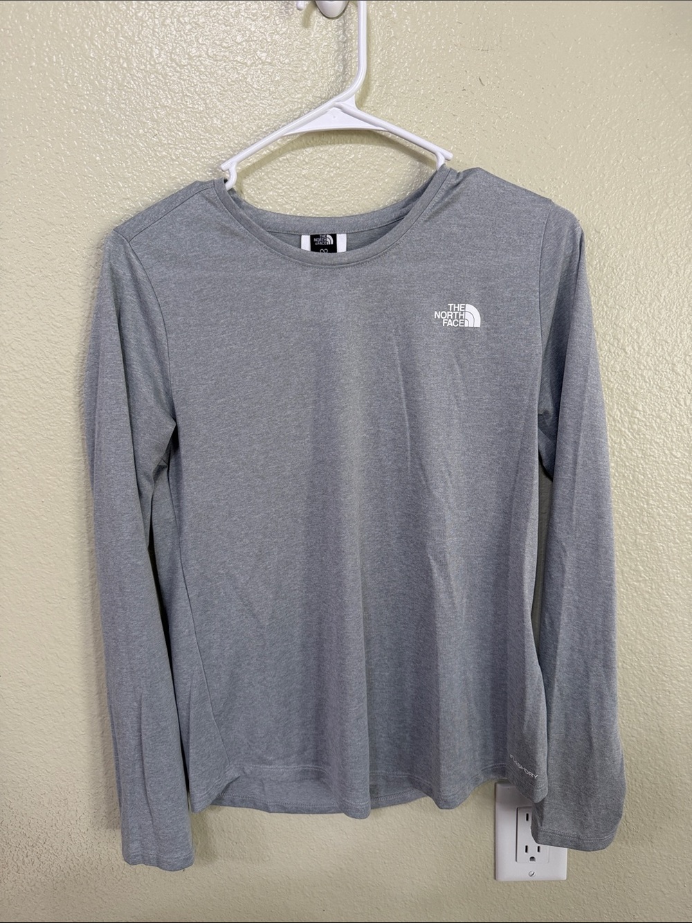The North Face Light Grey Long Sleeve Crew Tee